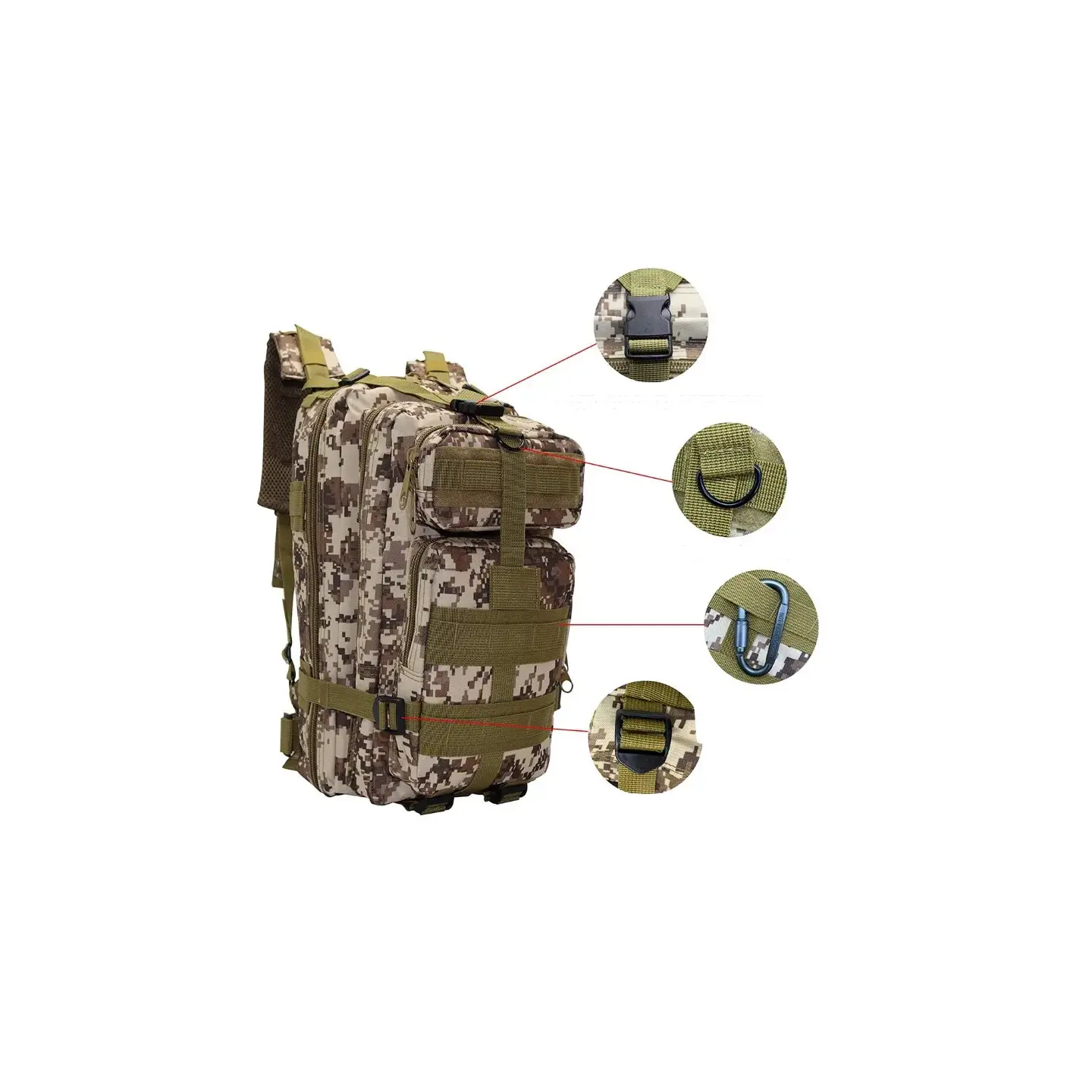 atresclick.com | Morral Táctico Militar 30 Litros Repelente Al Agua