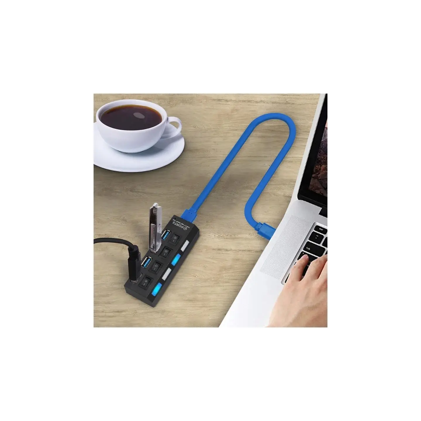 atresclick.com | Hub USB 3.0 Con Interruptor Independiente