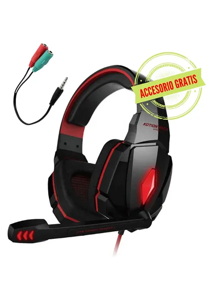 A Tres Click | Diadema Gamer Kotion Each G4000 Rojo + Convertidor $&nbsp;93.200 $&nbsp;42.292 Kotion Each Audífonos 