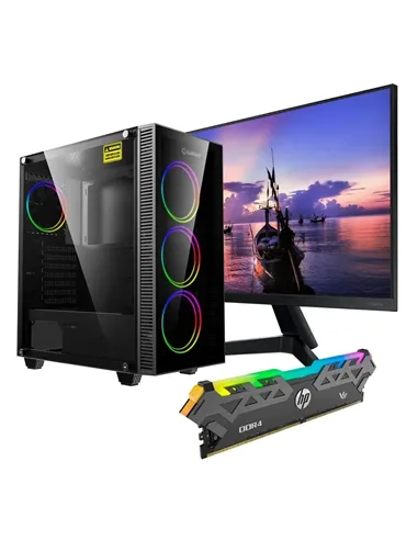 A Tres Click | Computador AMD Ryzen 5, Monitor Samsung F24T350FHL 24" FHD,Chasis Gamemax Draco XD, Memoria Ram DDR4 8GB HP V8 RGB $&nbsp;4.189.900 $&nbsp;2.816.739 Gamemax Computadores de Escritorio 