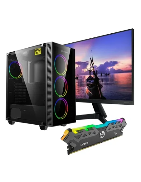 A Tres Click | Computador AMD Ryzen 5, Monitor Samsung F24T350FHL 24" FHD,Chasis Gamemax Draco XD, Memoria Ram DDR4 8GB HP V8 RGB $&nbsp;4.189.900 $&nbsp;2.816.739 Gamemax Computadores de Escritorio 