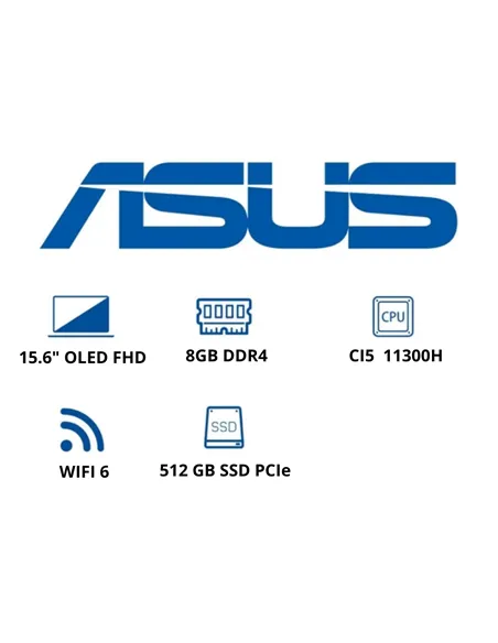 A Tres Click | Portátil Asus K3500P Intel CI5 11300H, 8GB, 512SSD PCIe, 15.6" OLED FHD, W10, RTX 4GB $&nbsp;5.399.000 $&nbsp;3.266.622 Asus Portátiles 