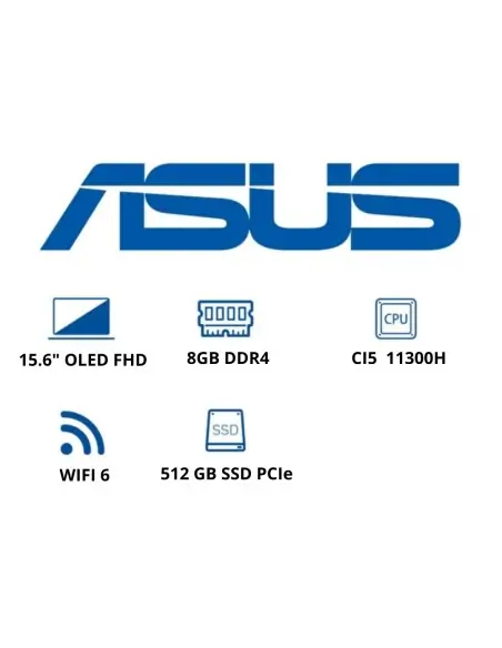 A Tres Click | Portátil Asus K3500P Intel CI5 11300H, 8GB, 512SSD PCIe, 15.6" OLED FHD, W10, RTX 4GB $ 5.399.000 $ 3.266.622 Asus Portátiles 