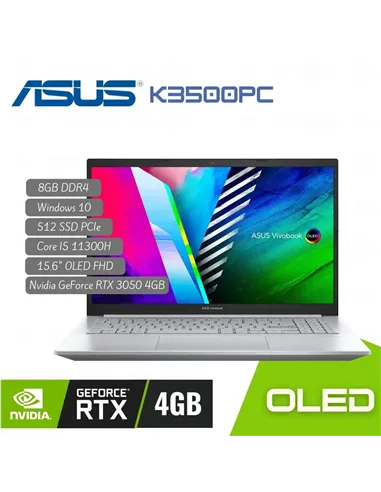 A Tres Click | Portátil Asus K3500P Intel CI5 11300H, 8GB, 512SSD PCIe, 15.6" OLED FHD, W10, RTX 4GB $&nbsp;5.399.000 $&nbsp;3.266.622 Asus Portátiles 