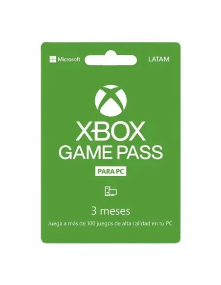 A Tres Click | Xbox Game Pass Para PC, Suscripcion por 3 Meses, mas de 100 Juegos en alta calidad $ 59.800 $ 29.900 XBOX Pines Virtuales 
