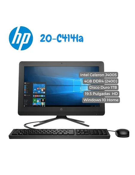 A Tres Click | Computador All in One HP Intel Celeron J4005, 4GB DDR4, 1TB, 19.5", Windows 10H $ 1.299.000 $ 974.250 Hewlett Packard Computadores Todo en Uno 