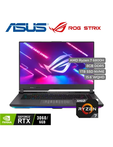 A Tres Click | Portatil Asus ROG STRIX Ryzen 7 6800H, 1TB PCIe SSD, 8GB DDR5, 15.6" WQHD, RTX 3060 6GB $&nbsp;10.549.000 $&nbsp;4.255.059 Asus Portátiles & Notebook 