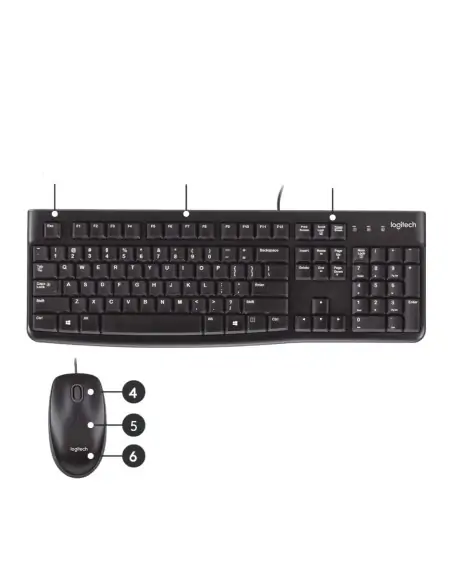 A Tres Click | Combo teclado y mouse Alambrico Logitech MK120 Español $ 99.000 $ 66.555 Logitech Teclados y Mouse 