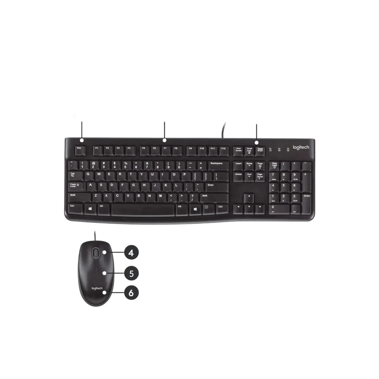 atresclick.com | Combo teclado y mouse Alambrico Logitech MK120 Español