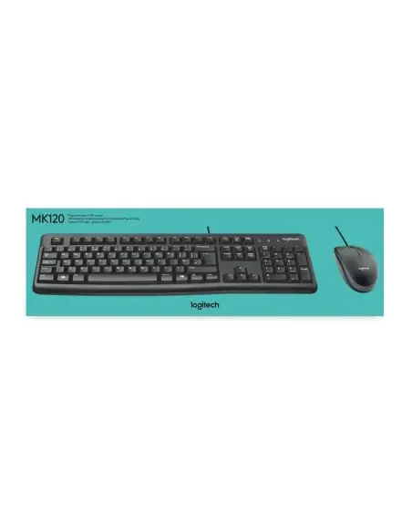 A Tres Click | Combo teclado y mouse Alambrico Logitech MK120 Español $ 99.000 $ 66.555 Logitech Teclados y Mouse 