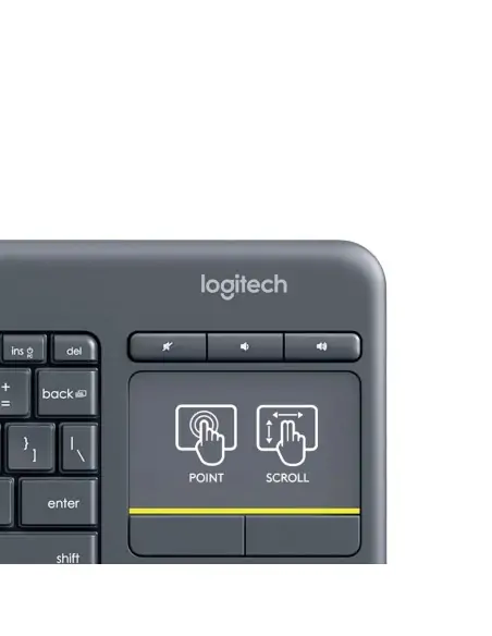 A Tres Click | Teclado inalambrico para TV Logitech K400 PLUS con Touchpad Español $ 199.900 $ 125.987 Logitech Teclados y Mouse 