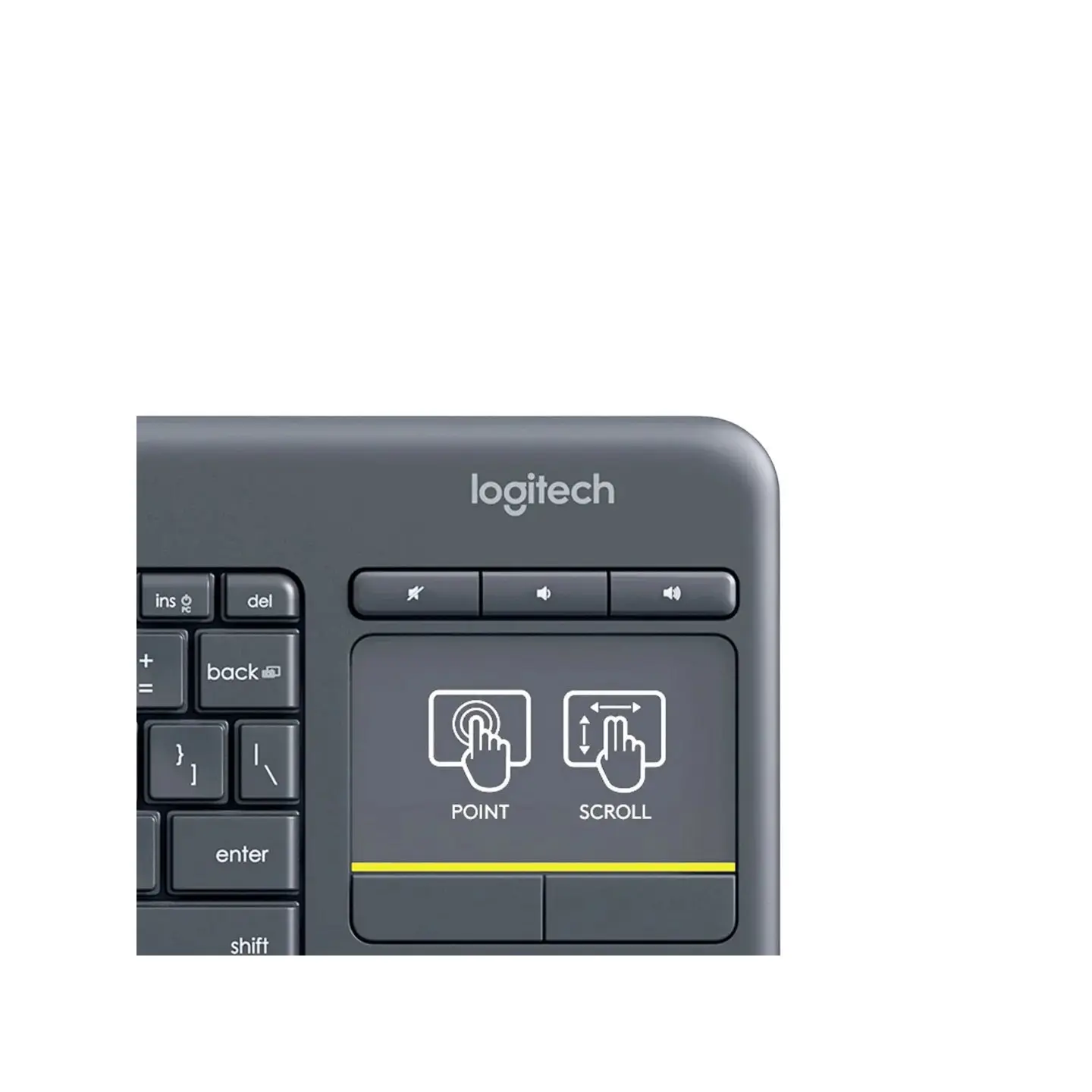 atresclick.com | Teclado inalambrico para TV Logitech K400 PLUS con Touchpad Español