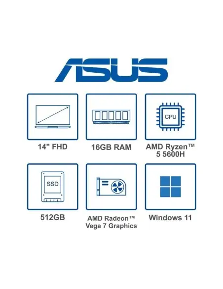 A Tres Click | Portátil Asus UM425QA Ryzen 5 5600H, 16GB RAM, 512 SSD PCIe, 14" FHD, Windows 11 $ 5.499.000 $ 3.003.655 Asus Portátiles & Notebook 
