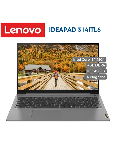 A Tres Click | Portatil Lenovo IdeaPad 3 14ITL6 Intel Core I3 1115G4, 4GB DDR4, 512GB SSD, 14" $ 2.399.000 $ 1.415.410 Lenovo Portátiles & Notebook 