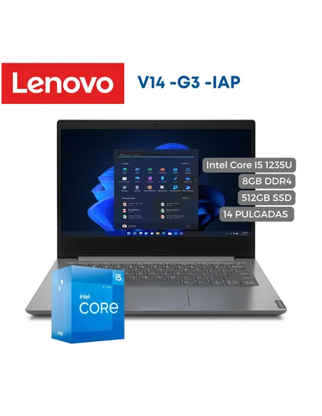 A Tres Click | Portátil Lenovo V14 G3 Intel Core I5 1235U, 8GB, 512GB SSD, 14" FHD $ 2.999.000 $ 1.919.360 Lenovo Portátiles & Notebook 