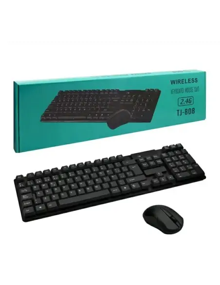 A Tres Click | Combo De Teclado Y Mouse Inalámbrico Tj-808 Español (ñ) $ 95.800 $ 40.252 Generic Teclados y Mouse 