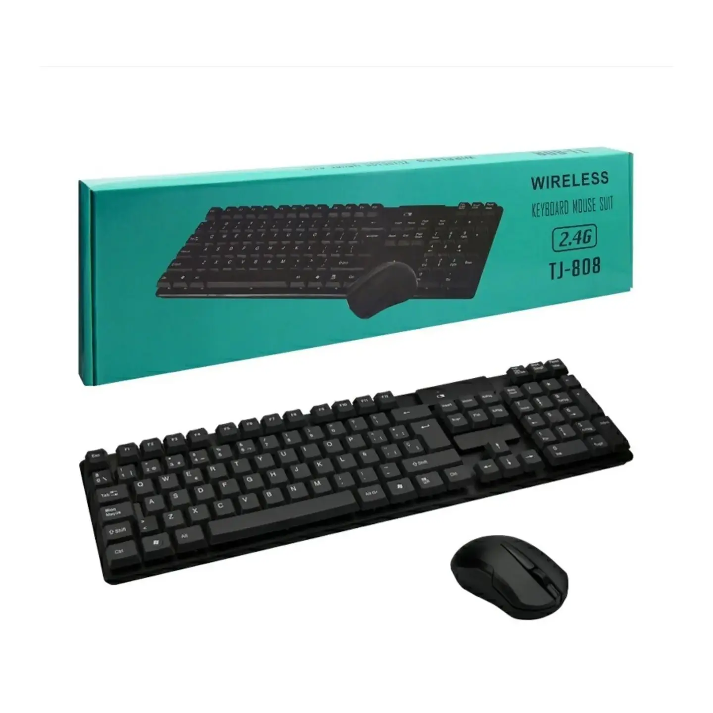 atresclick.com | Combo De Teclado Y Mouse Inalámbrico Tj-808 Español (ñ)