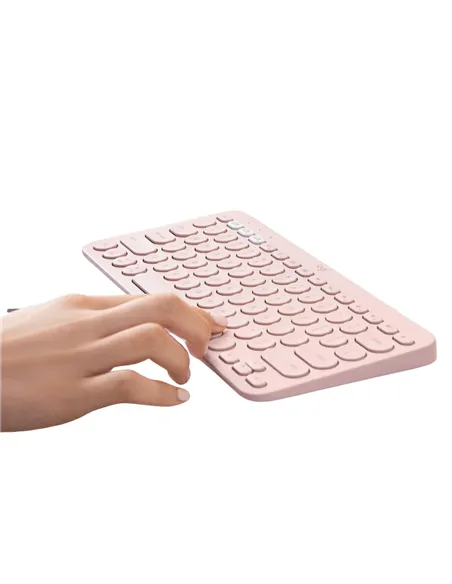 A Tres Click | Teclado inalámbrico Logitech PEBBLE KEYS 2 K380S Multidispositivo Rosado $ 199.900 $ 134.387 Logitech Teclados y Mouse 