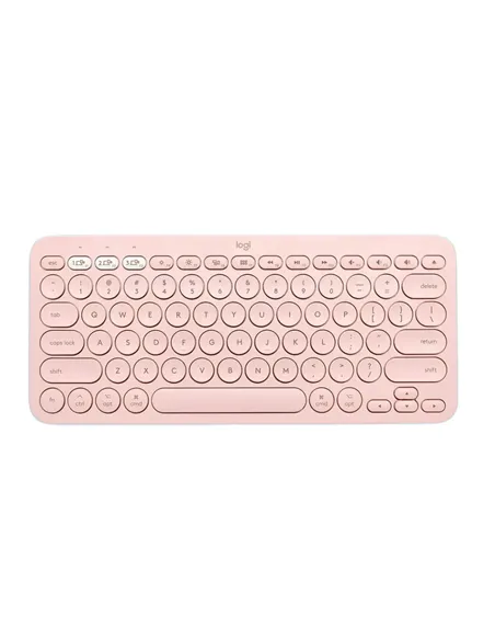 A Tres Click | Teclado inalámbrico Logitech PEBBLE KEYS 2 K380S Multidispositivo Rosado $ 199.900 $ 134.387 Logitech Teclados y Mouse 