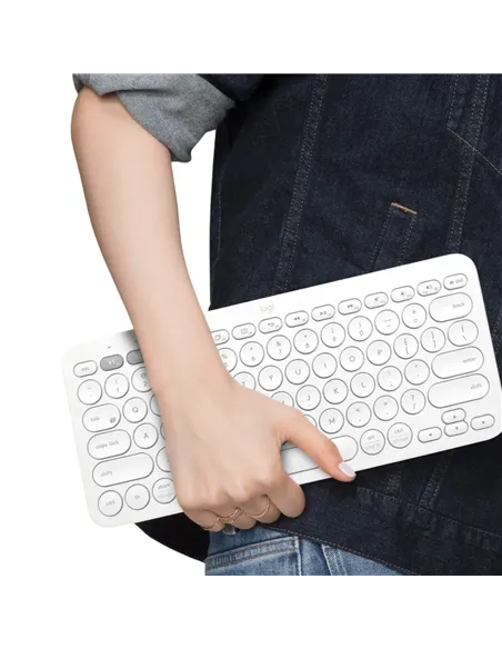 A Tres Click | Teclado inalámbrico Logitech PEBBLE KEYS 2 K380S Multidispositivo Blanco $ 199.900 $ 134.387 Logitech Teclados y Mouse 