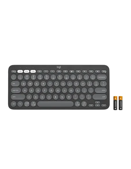 A Tres Click | Teclado inalámbrico Logitech PEBBLE KEYS 2 K380S Multidispositivo Negro $ 199.900 $ 134.387 Logitech Teclados y Mouse 