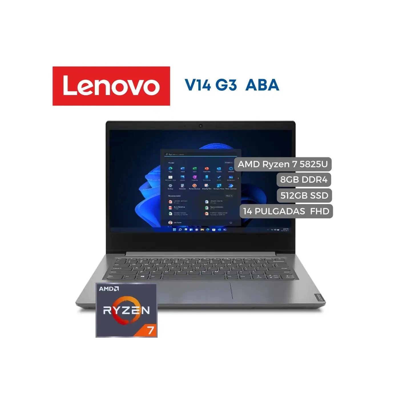 atresclick.com | Portátil Lenovo V14 G3 ABA AMD Ryzen 7 5825U 8GB 512 SSD 14" FHD