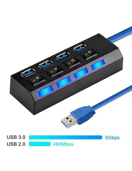 A Tres Click | Hub USB 3.0 Con Interruptor Independiente $ 51.600 $ 21.681 Generic Convertidores de Interfaces 