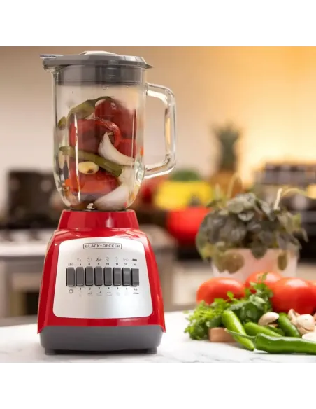 A Tres Click | Licuadora BLACK+DECKER DuraPro BLBD210GR Color Rojo, 10 Velocidades, Vaso de vidrio $ 174.900 $ 146.975 BLACK+DECKER Cocina 