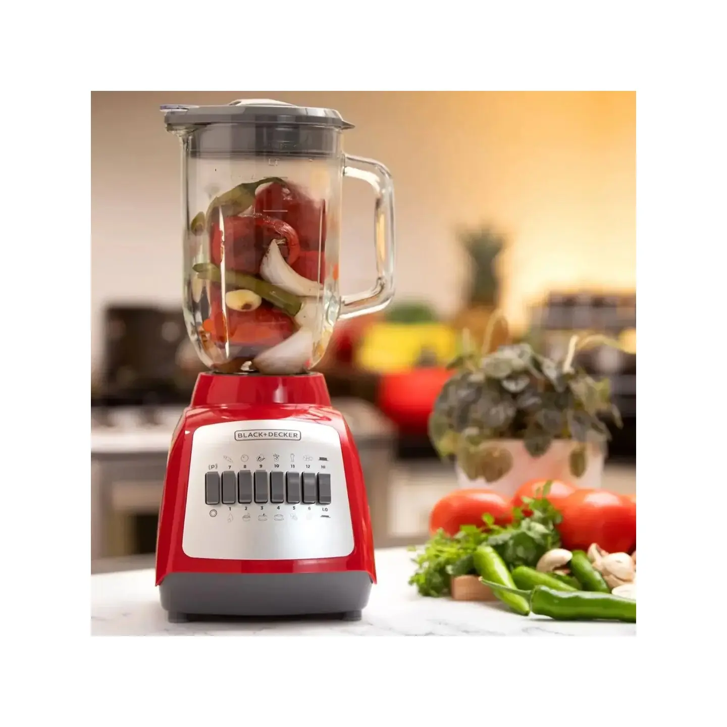 atresclick.com | Licuadora BLACK+DECKER DuraPro BLBD210GR Color Rojo, 10 Velocidades, Vaso de vidrio
