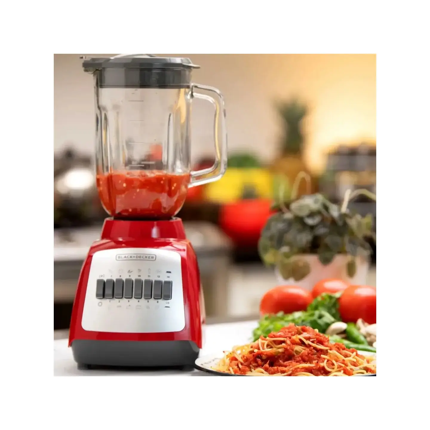 atresclick.com | Licuadora BLACK+DECKER DuraPro BLBD210GR Color Rojo, 10 Velocidades, Vaso de vidrio