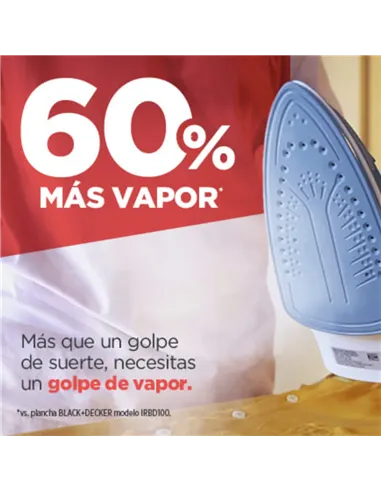 A Tres Click | Plancha de Ropa BLACK & DECKER Vapor IRBD300 Trueglide Azul $&nbsp;85.900 $&nbsp;54.538 BLACK+DECKER Electrodomésticos 