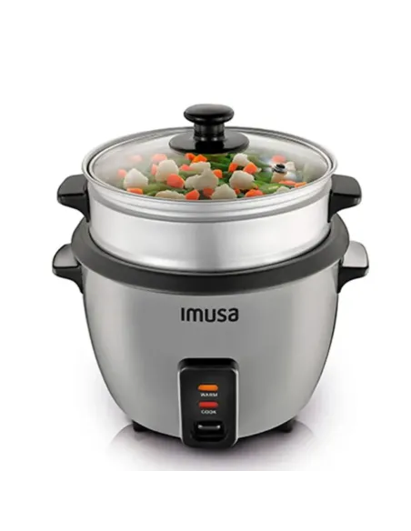 A Tres Click | Olla Arrocera IMUSA 3 tazas Con Vaporera y Accesorios Color Gris $ 104.900 $ 88.151 IMUSA Cocina 7702073603340