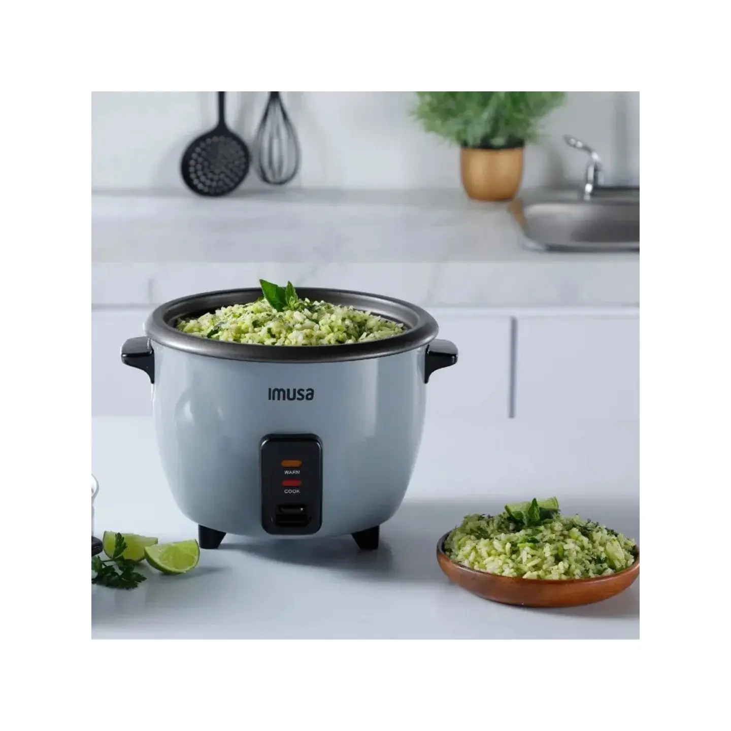 atresclick.com | Olla Arrocera IMUSA 3 tazas Con Vaporera y Accesorios Color Gris
