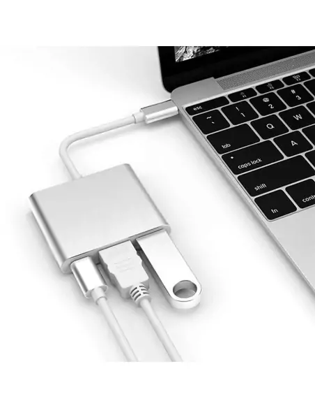 A Tres Click | Convertidor De USB C a USB 3.1, HDMI 4k y USB C $ 79.400 $ 49.916 Generic Convertidores de Video 
