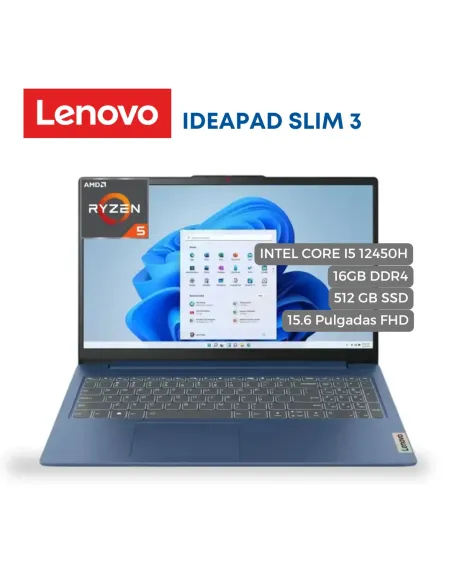 A Tres Click | Portátil Lenovo Intel IdeaPad Slim 3 Core i5 12450H, 16GB DDR4, Disco SSD 512GB , 15.6" FHD $ 3.599.000 $ 2.087.420 Lenovo Portátiles & Notebook 