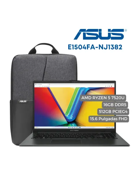 A Tres Click | Portátil Asus VivoBook Go 15 E1504FA AMD Ryzen 5 7520U, 16GB DDR5, 512GB PCIEG3, 15.6" FHD $ 2.799.000 $ 2.071.260 Asus Portátiles & Notebook 