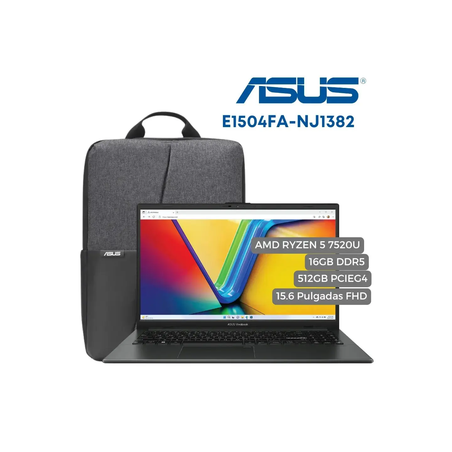 atresclick.com | Portátil Asus VivoBook 15 E1504FA AMD Ryzen 5 7520U, 16GB DDR5, 512GB PCIEG3, 15.6" FHD