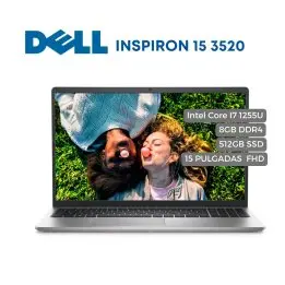 Portátil DELL Inspiron 15 3520 Intel Core I7 1255U, 8GB DDR4, 512GB SSD, 15.6" FHD