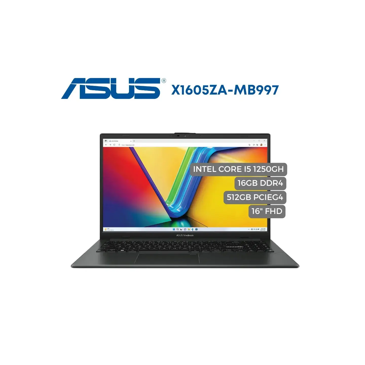 atresclick.com | Portatil Asus X1504ZA-MB997 Intel Core I5 1250GH, 16GB SSD DDR4, 512GB PCIeG4, 16" FHD