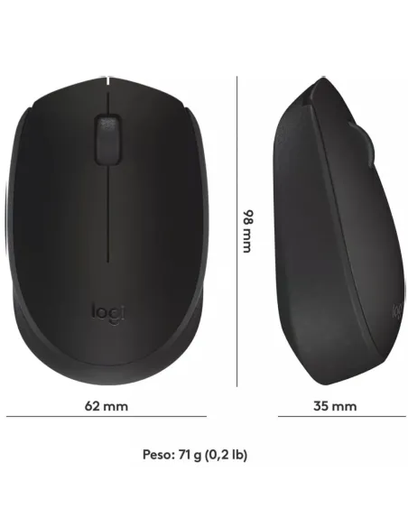 A Tres Click | Mouse Logitech inalámbrico M170 NEGRO $ 89.990 $ 49.154 Logitech Teclados y Mouse 