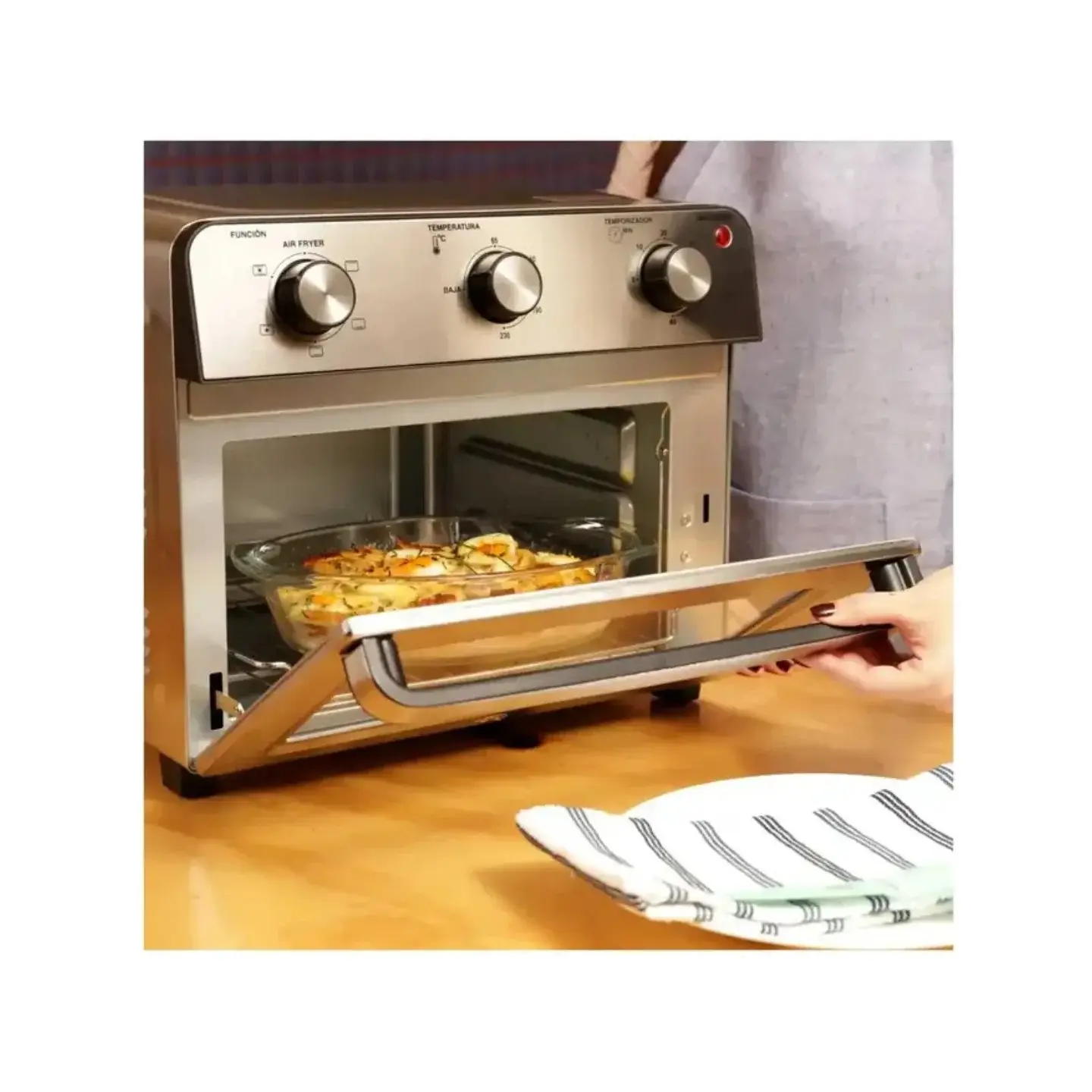 atresclick.com | Horno Tostador KALLEY K-HA20 20 Litros Con Freidora de Aire Plateado