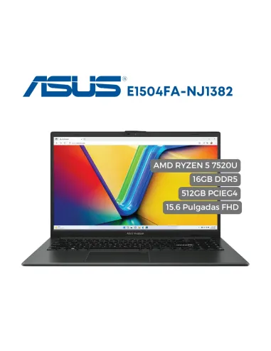 A Tres Click | Portátil Asus VivoBook 15 E1504FA AMD Ryzen 5 7520U, 16GB DDR5, 512GB SSD PCIEG3, 15.6" FHD $&nbsp;2.799.000 $&nbsp;2.015.280 Asus Portátiles & Notebook 