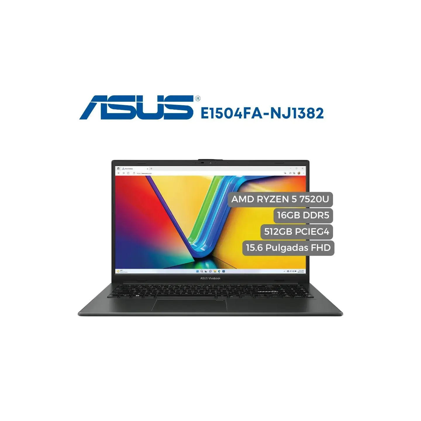atresclick.com | Portátil Asus VivoBook 15 E1504FA AMD Ryzen 5 7520U, 16GB DDR5, 512GB SSD PCIEG3, 15.6" FHD