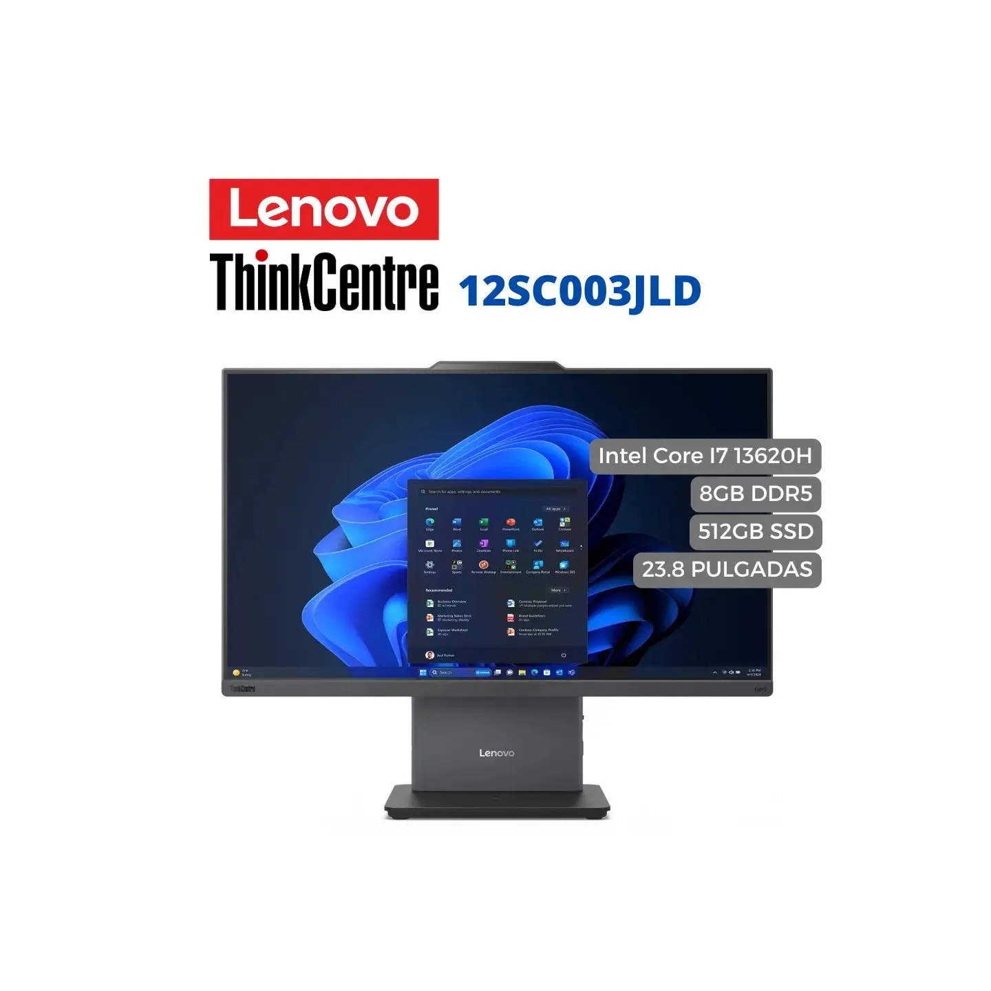 atresclick.com | Computador Lenovo Todo en uno ThinkCentre Intel Core I7 13620, 8GB DDR5, 512GB SSD, 23.8"