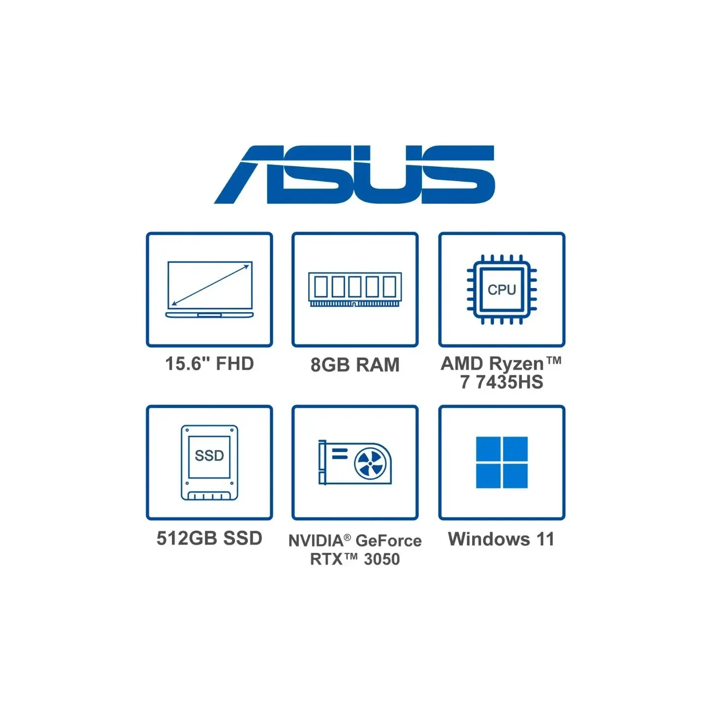 atresclick.com | Portátil Asus TUF FA506NCR AMD Ryzen 7 7435HS, 512GB PCIEG4 SSD, 8GB DDR5, 15.6" FHD, RTX 3050 4GB GDDR5