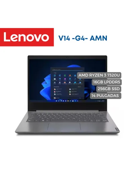 A Tres Click | Portátil Lenovo V14 G4 AMN AMD Ryzen 3 7320U, 16GB LPDDR5, 256GB SSD, 14" FHD $&nbsp;1.859.900 $&nbsp;1.450.722 Lenovo Portátiles & Notebook 