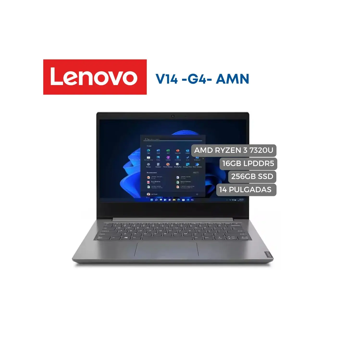 atresclick.com | Portátil Lenovo V14 G4 AMN AMD Ryzen 3 7320U, 16GB LPDDR5, 256GB SSD, 14" FHD