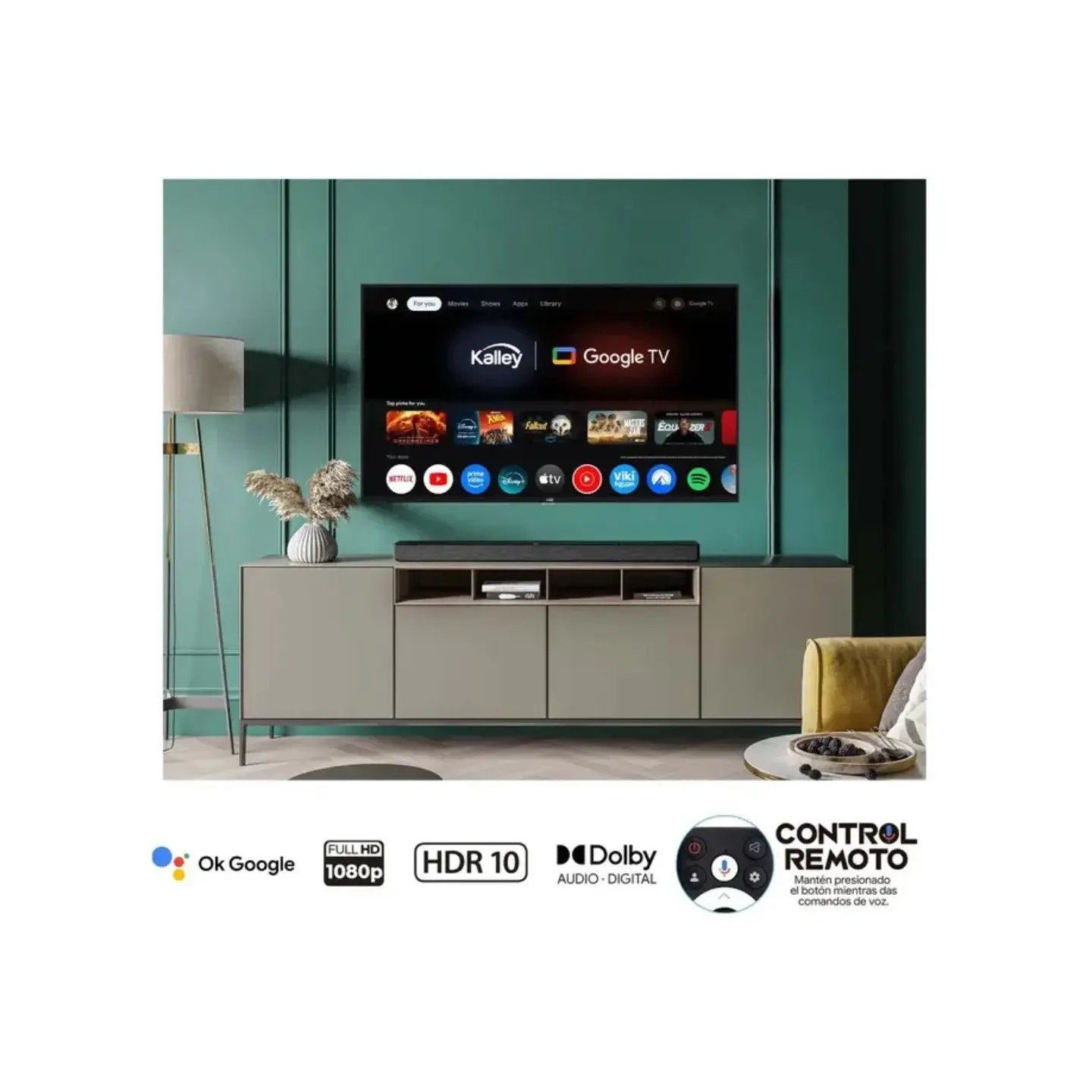 atresclick.com | TELEVISOR KALLEY 43" 43G200 FHD LED Smart TV Google, 2 AÑOS GARANTIA