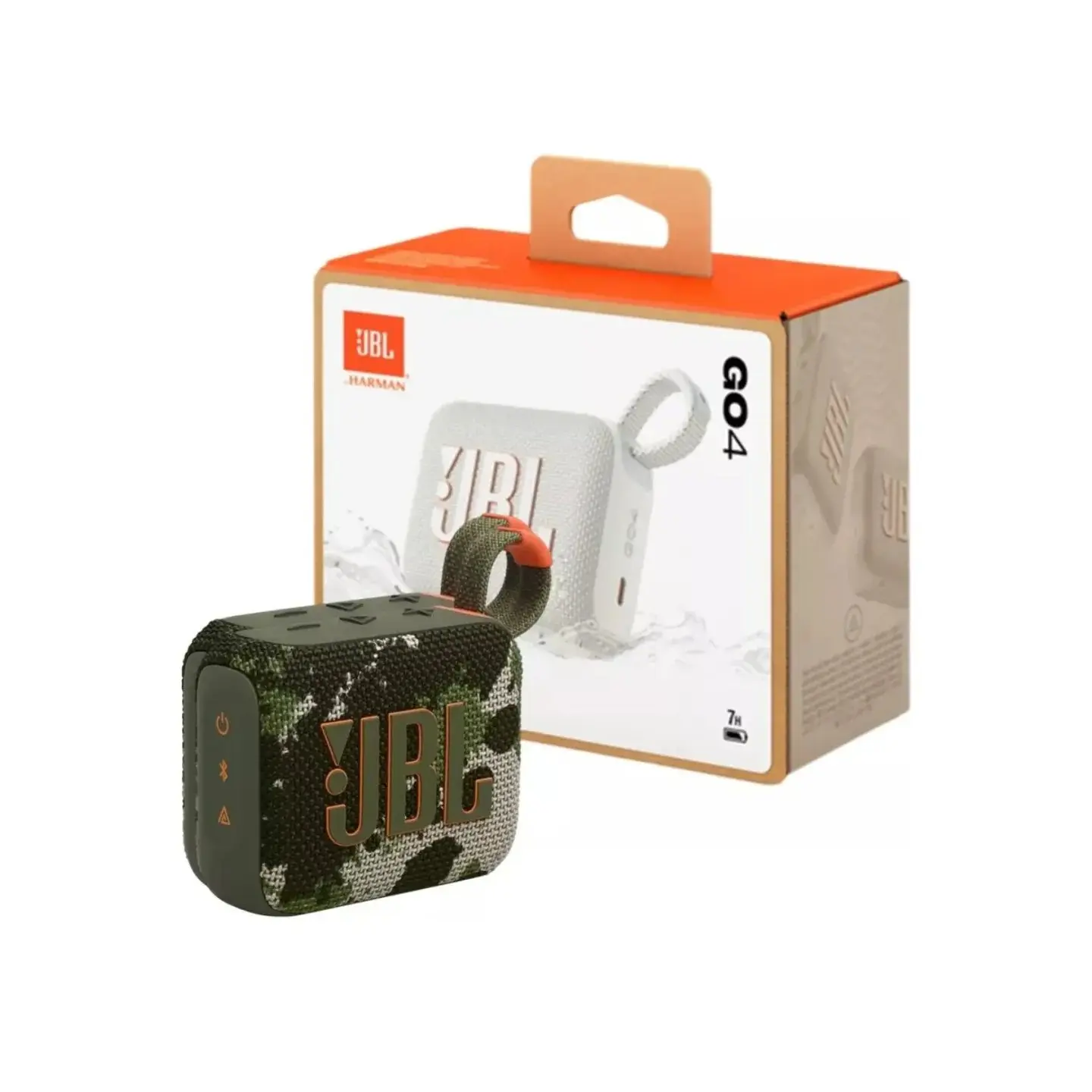 atresclick.com | Parlante Bluetooth JBL GO 4 Camuflado, a prueba de agua.
