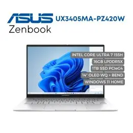 Portátil Asus Zenbook UX3405M CORE ULTRA 7 155H, 16GB DDR5, 512GB PCIEG4, 14" OLED